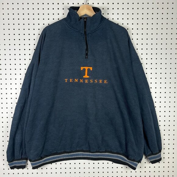 Tennessee Vols Crewneck Sweater XXL Navy Blue Stitched 90s Volunteers Vintage - Picture 1 of 6